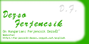 dezso ferjencsik business card